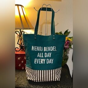 Henri Bendel Green and White Everyday Tote